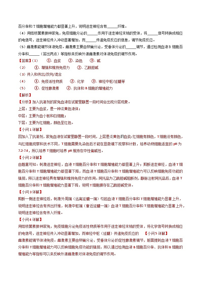 2024年高考真题和模拟题生物分类汇编（全国通用）专题13 免疫调节（解析版）02