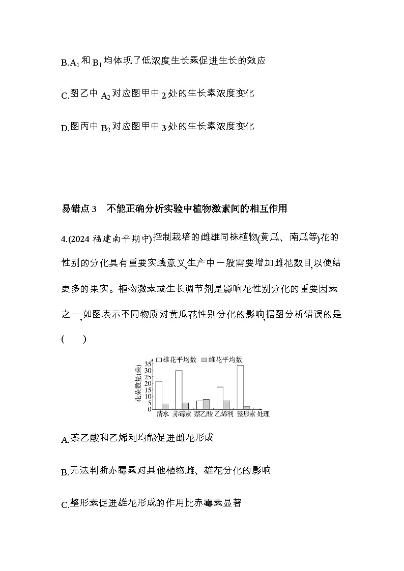 人教版高中生物选择性必修1稳态与调节第5章植物生命活动的调节复习提升练含答案03