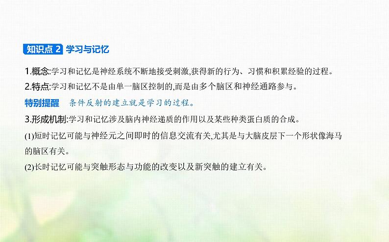 人教版高中生物选择性必修1稳态与调节第2章神经调节第5节人脑的高级功能课件第4页