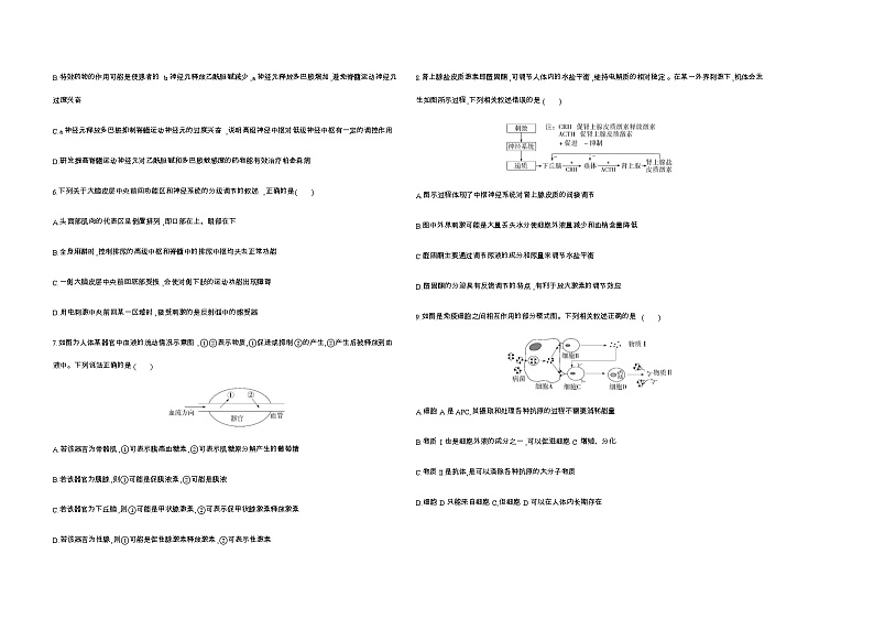 人教版高中生物选择性必修1稳态与调节综合检测含答案第2页