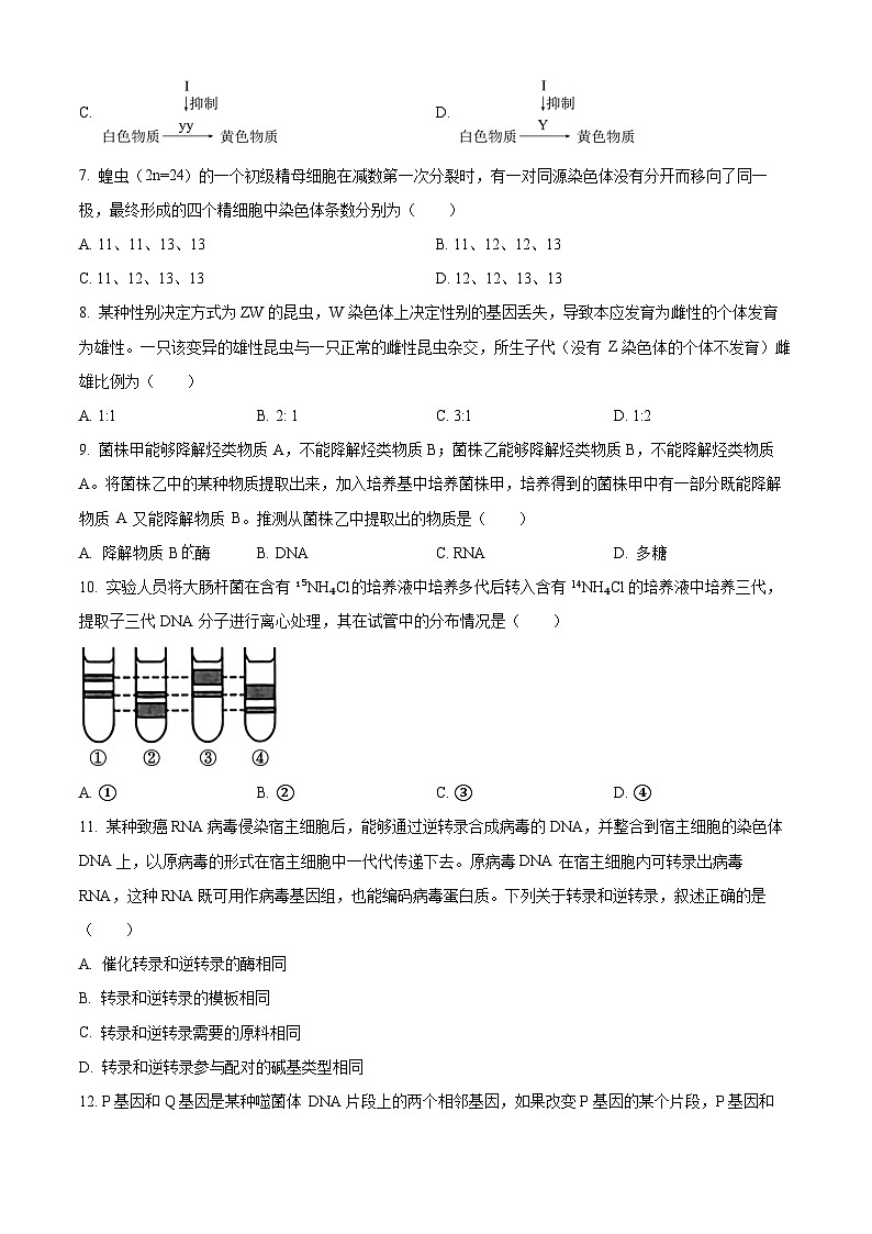 2024吉安高一下学期期末考试生物含解析03