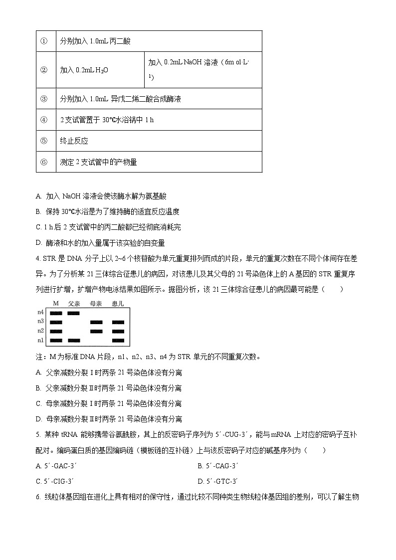 江西省重点学校2025届高三上学期7月开学联考生物试卷（Word版附解析）02
