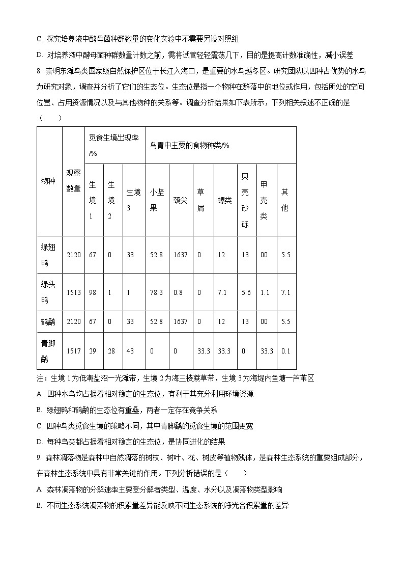 河南省驻马店市2023-2024学年高二下学期7月期末考试生物试卷（Word版附解析）03