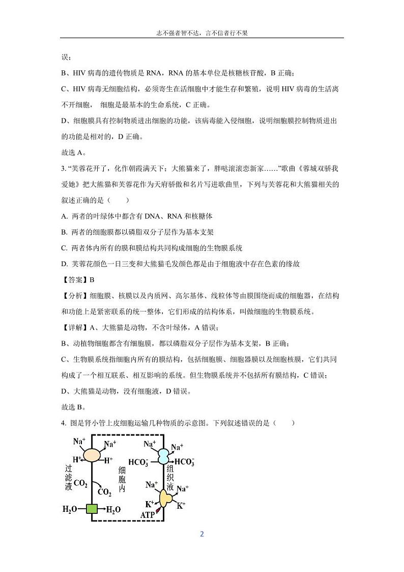 [生物][期末]四川省广安市2023-2024学年高二下学期期末考试试题(解析版)02