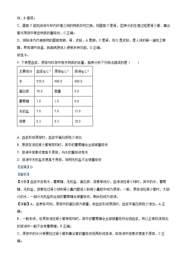 河南省郑州市第一中学2022-2023学年高二上学期期中考试生物试题（解析版）第3页