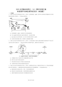 [生物]2023北京重点校高二上学期期中生物真题分类汇编：体液调节与神经调节的关系(单选题)