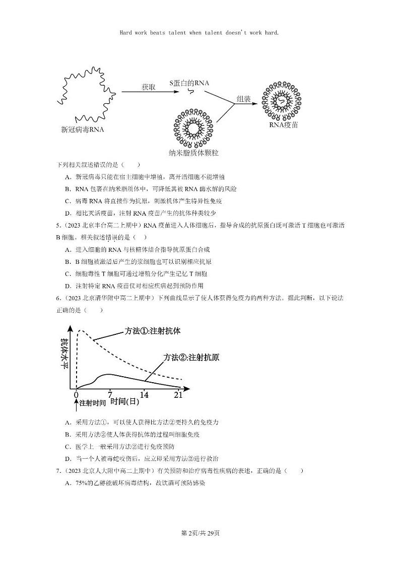 [生物]2023北京重点校高二上学期期中生物真题分类汇编：免疫学的应用第2页