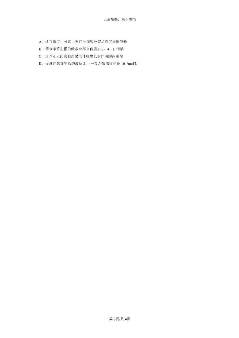 [生物]2021～2023北京重点校高二上学期期中生物真题分类汇编：植物生长调节剂的应用02