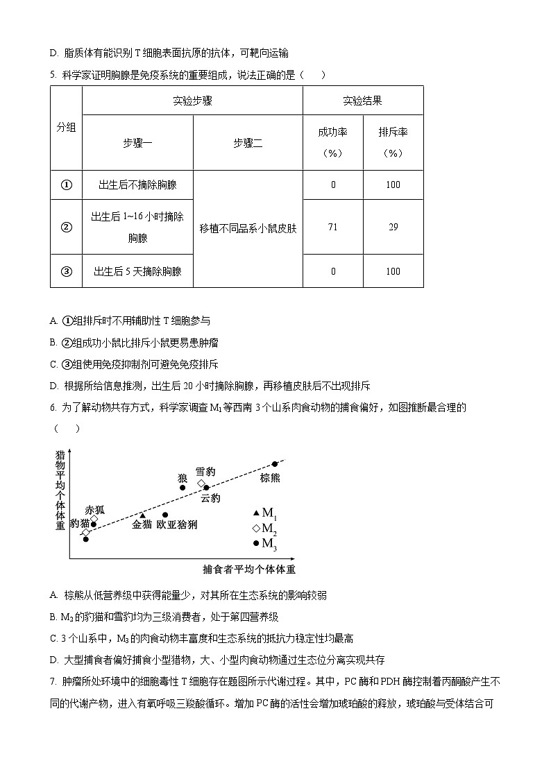 2024年新高考重庆卷生物高考真题解析（原卷+解析）02
