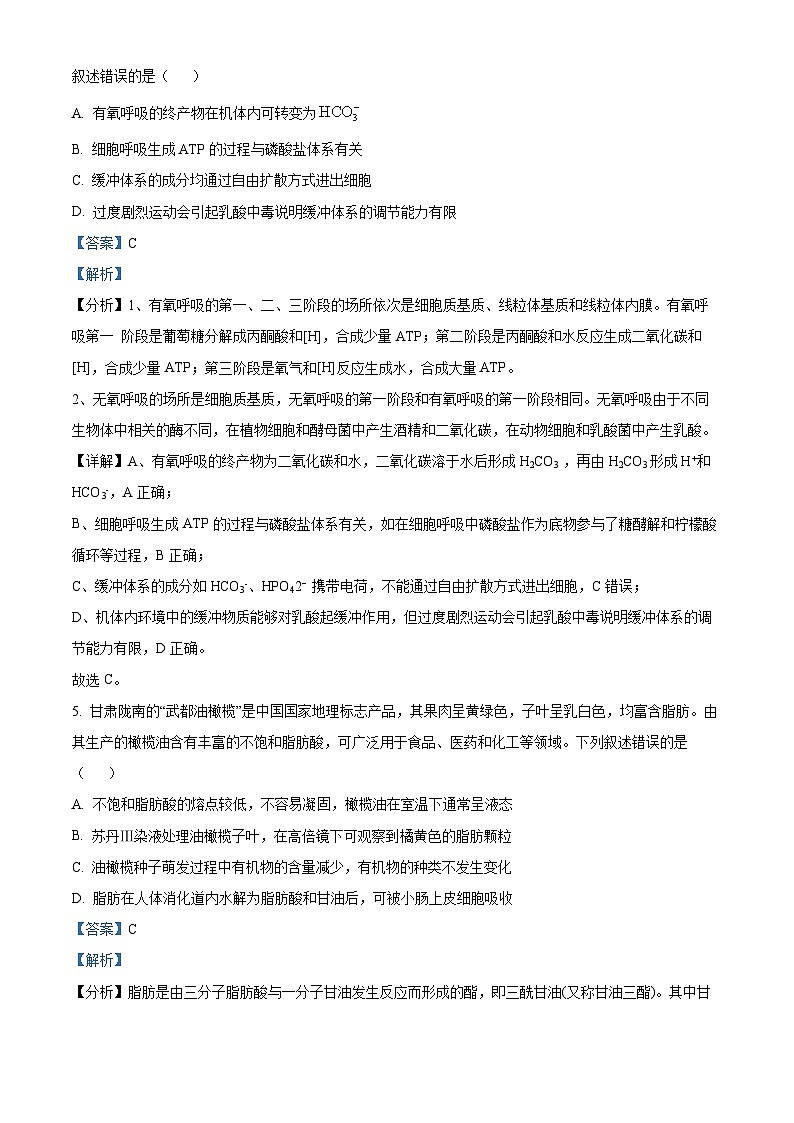 湖南省邵阳市大祥区邵阳市第二中学2024-2025学年高三上学期8月月考生物试题（解析版）第3页