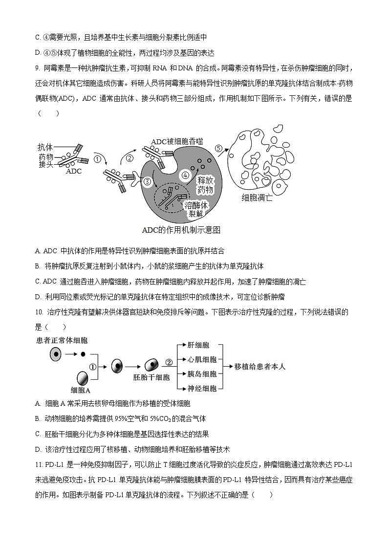 黑龙江省哈尔滨师范大学附属中学、大庆铁人中学2023-2024学年高二下学期期末联考生物试题（Word版附解析）03