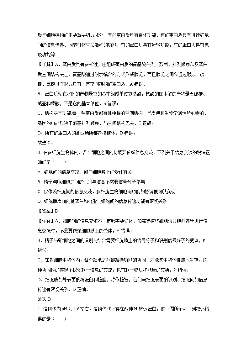 [生物][期末]山东省枣庄市2023-2024学年高二下学期期末考试试题(解析版)02