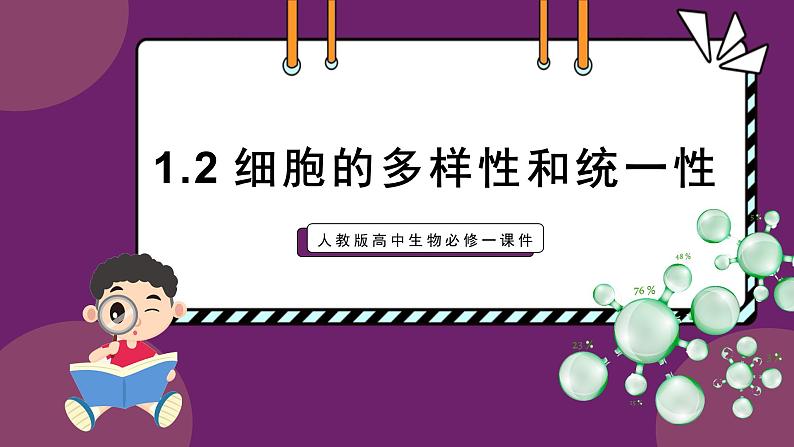 1.2细胞的多样性和统一性 课件-2024-2025学年高一上学期生物人教版（2019）必修1第1页