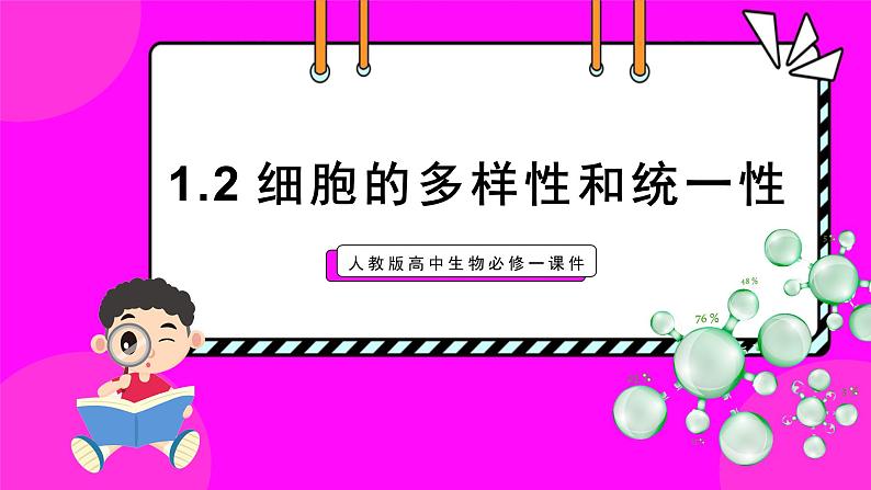 1.2细胞的多样性和统一性 课件2024-2025学年高一上学期生物人教版（2019）必修1第1页