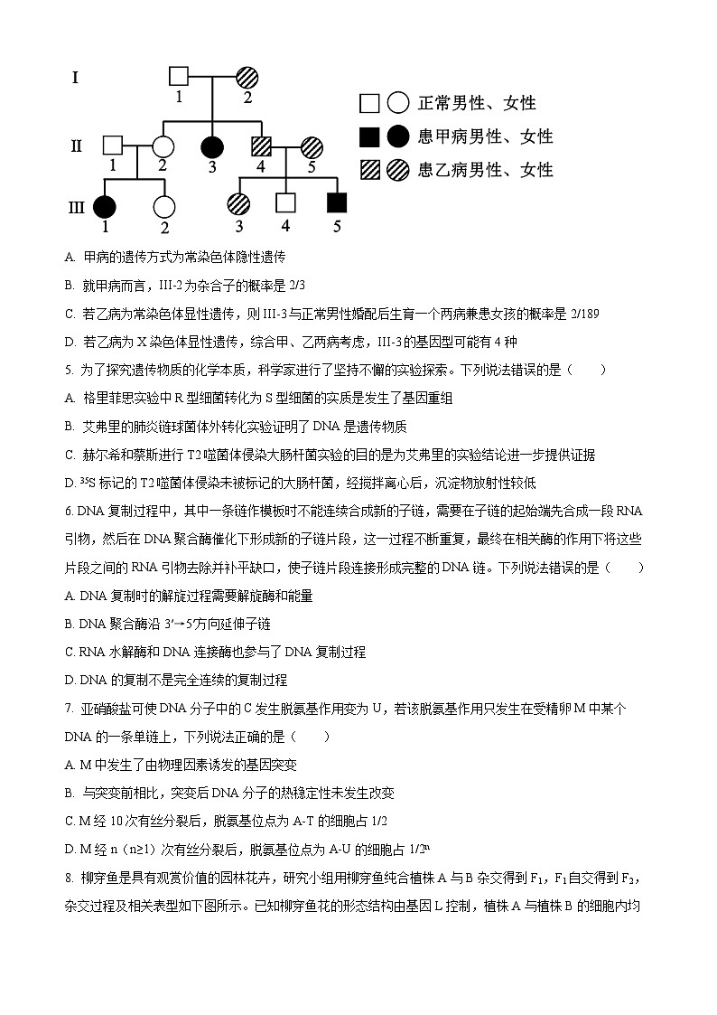 山东省威海市2023-2024学年高二下学期期末考试生物试题（原卷版）02