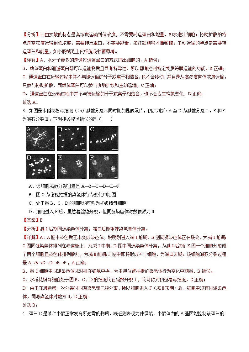 【开学考】新高三上册开学摸底考试卷生物+（天津专用）02