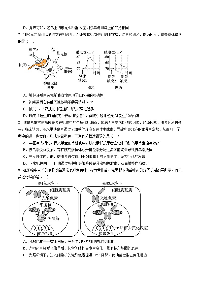 【开学考】新高三上册开学摸底考试卷生物+（江苏专用）03