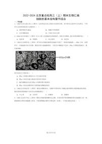 [生物]2022～2024北京重点校高三上学期期末生物真题分类汇编：细胞的基本结构章节综合