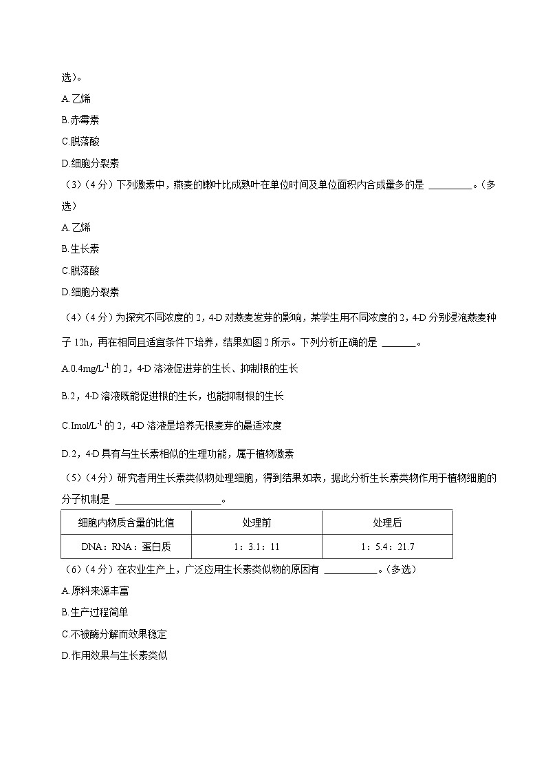 【沪科技版】生物选修一 第5章 植物生命活动的调节（章末测试+知识清单）03