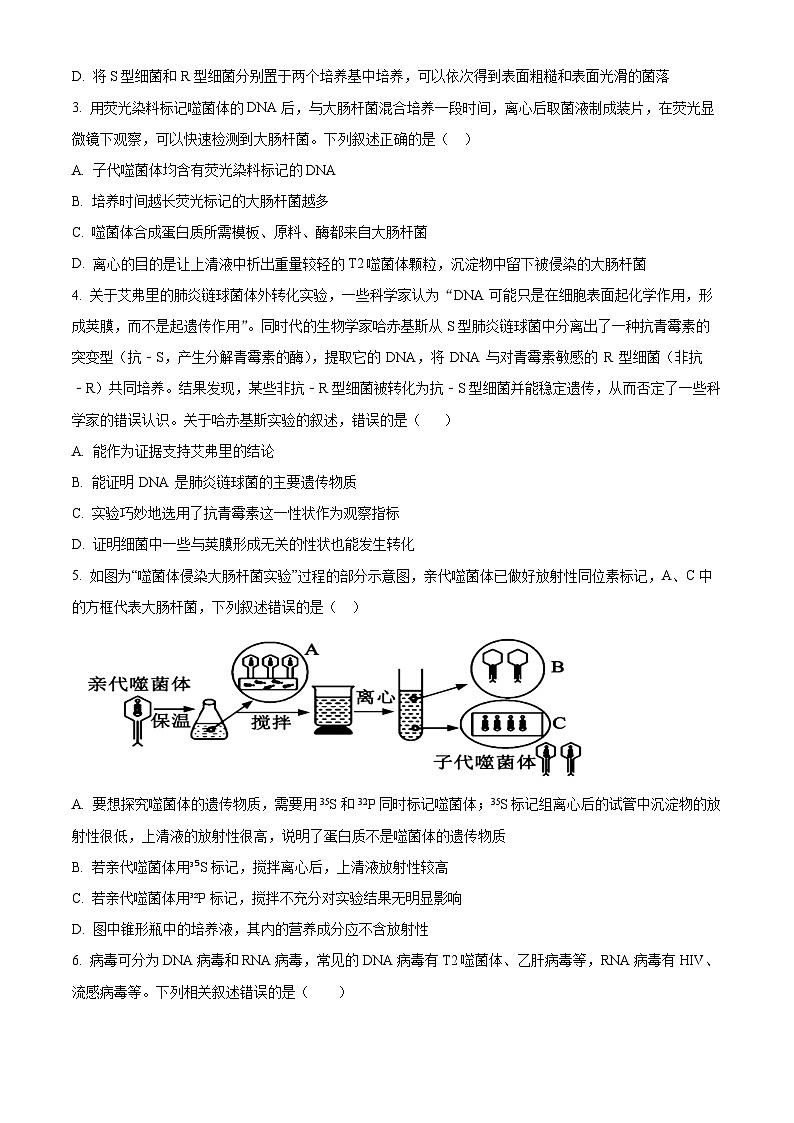 河南省漯河市高级中学2023-2024学年高一下学期7月月考生物试题（Word版附解析）02
