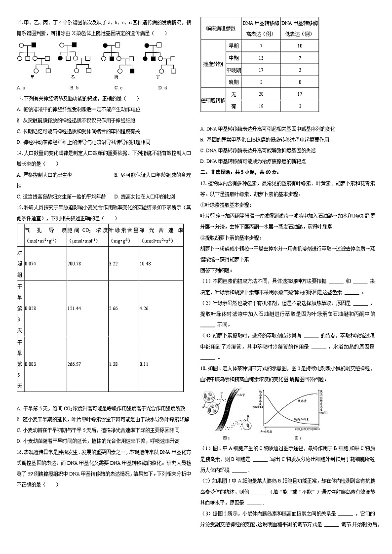 2025届广东省高考联合模拟一模生物试题第2页