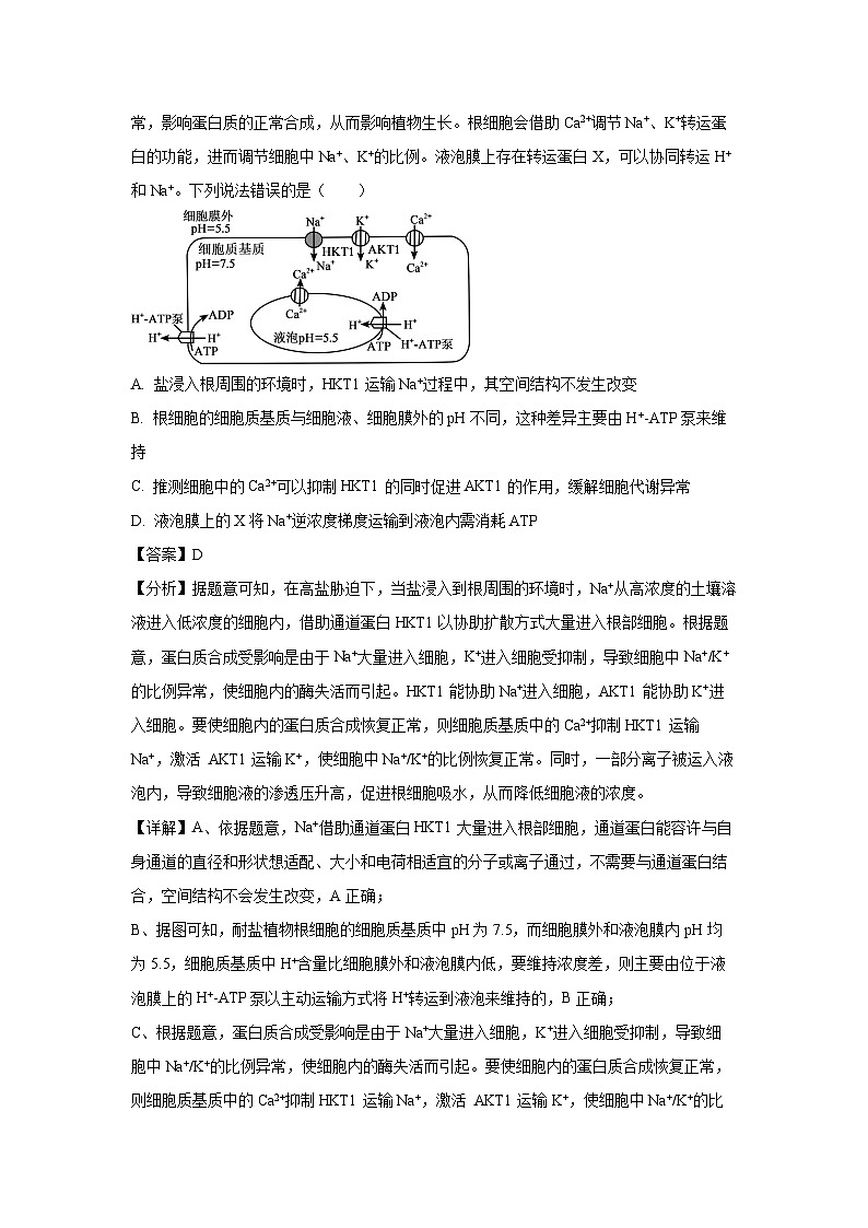 [生物][三模]2024届湖南省衡阳市部分名校高三下学期联考试卷(解析版)第3页