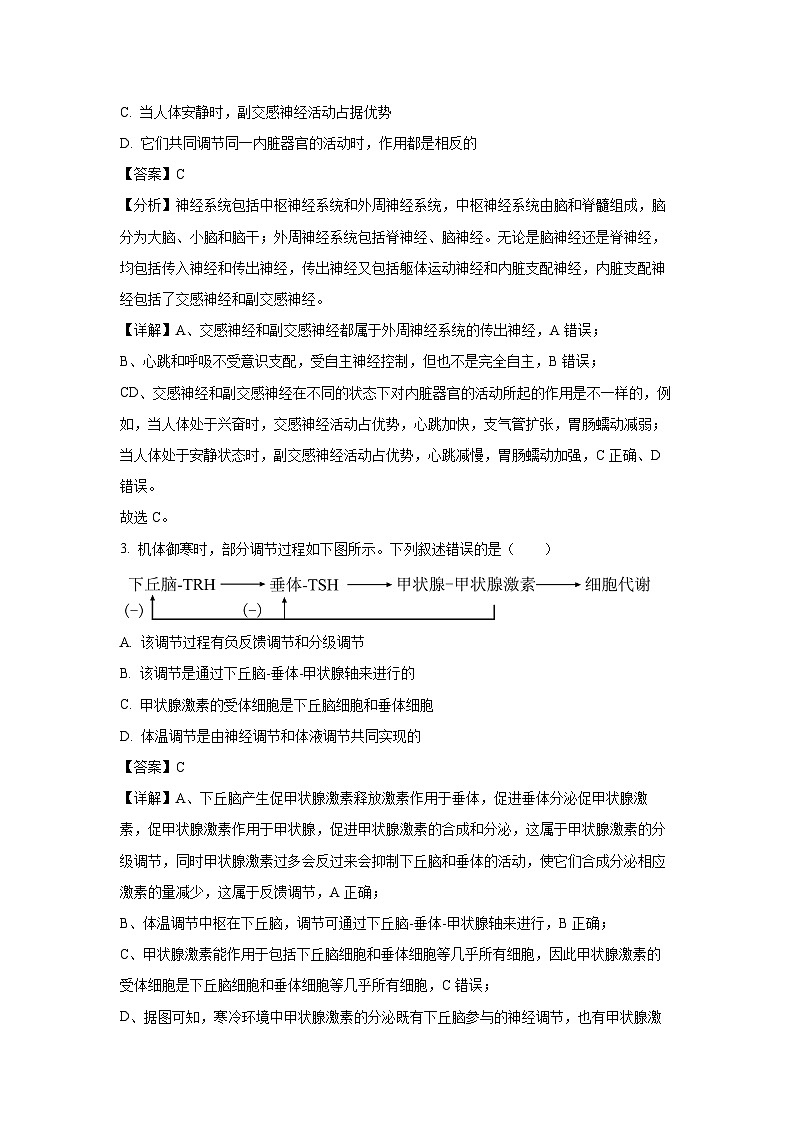 [生物][期末]安徽省马鞍山市2023-2024学年高二下学期期末考试试题(解析版)02