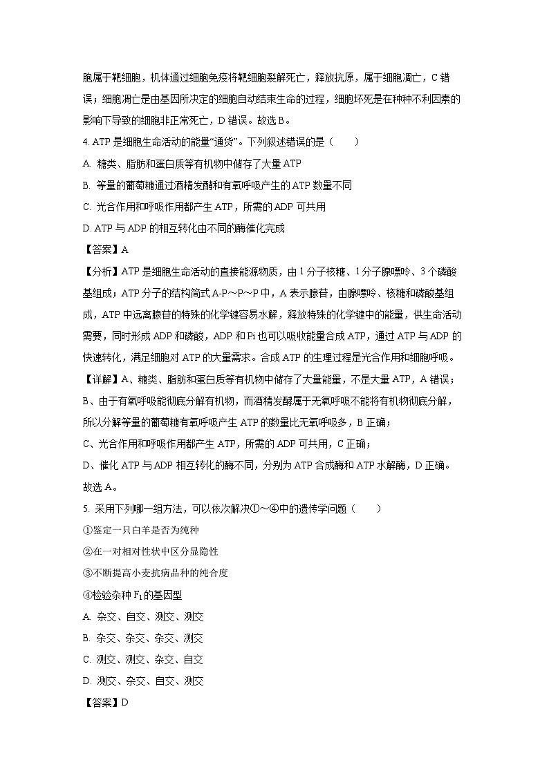 [生物][期末]湖南省邵阳市隆回县2023-2024学年高一下学期期末考试(解析版)03