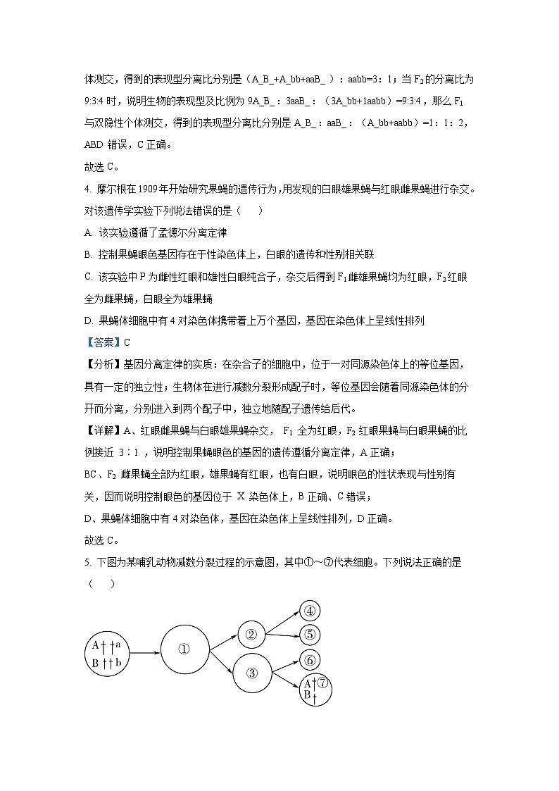 [生物][期末]吉林省“BEST合作体”2023-2024学年高一下学期期末考试(解析版)第3页