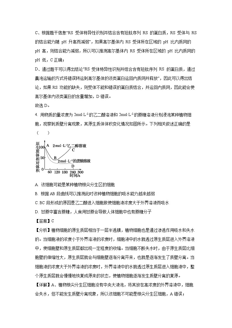 [生物][期末]山东省泰安市2023-2024学年高二下学期7月期末试题(解析版)03