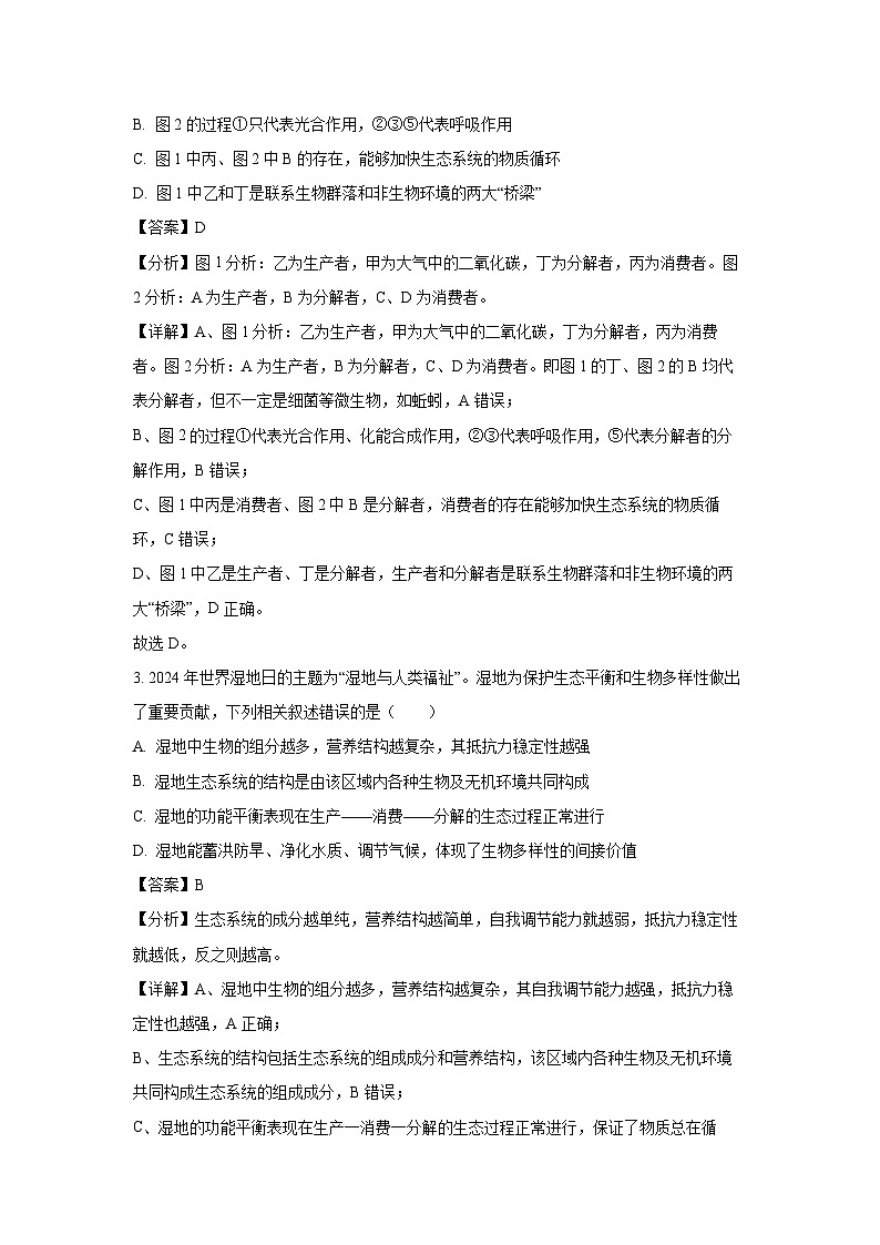 [生物][期末]山西省吕梁市2023-2024学年高二下学期期末考试试题(解析版)第2页