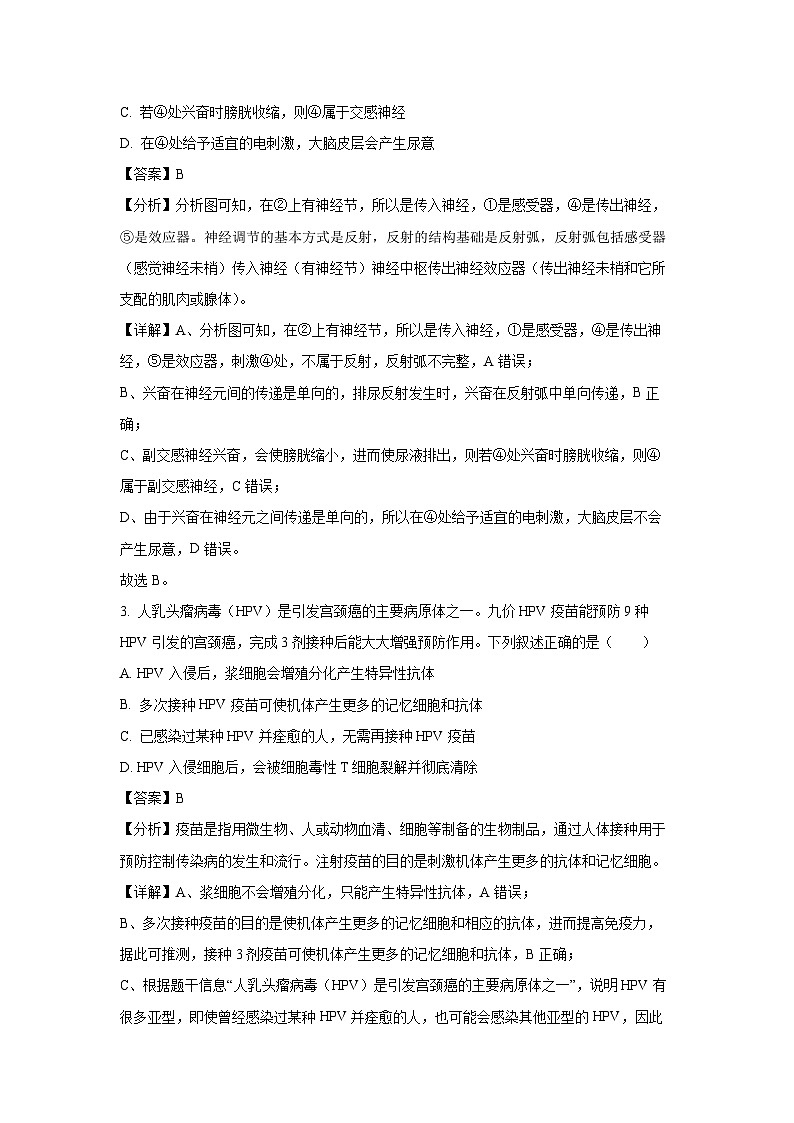 [生物][期末]陕西省咸阳市2023-2024学年高二下学期7月期末试题(解析版)02