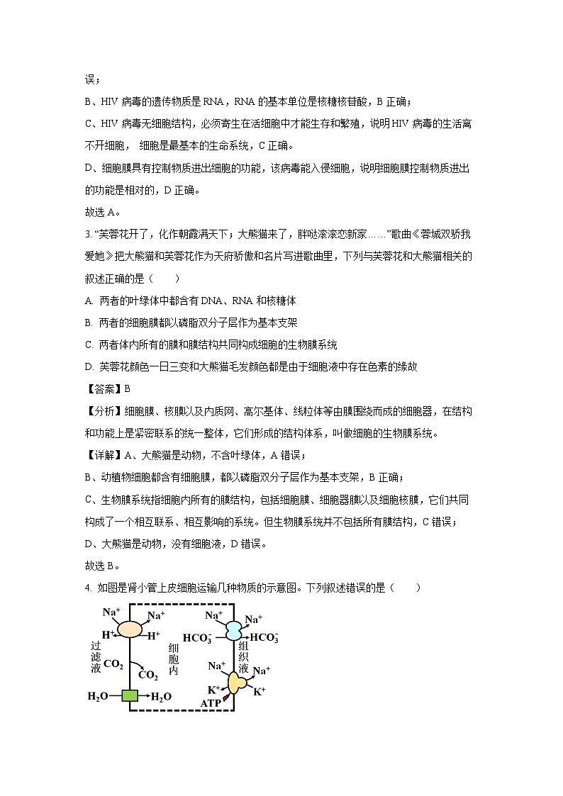 [生物][期末]四川省眉山市2023-2024学年高二下学期期末考试试题(解析版)第2页