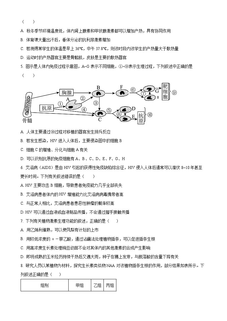 广东省湛江市部分学校2023-2024学年高二下学期期中考试生物试卷（原卷版）第2页