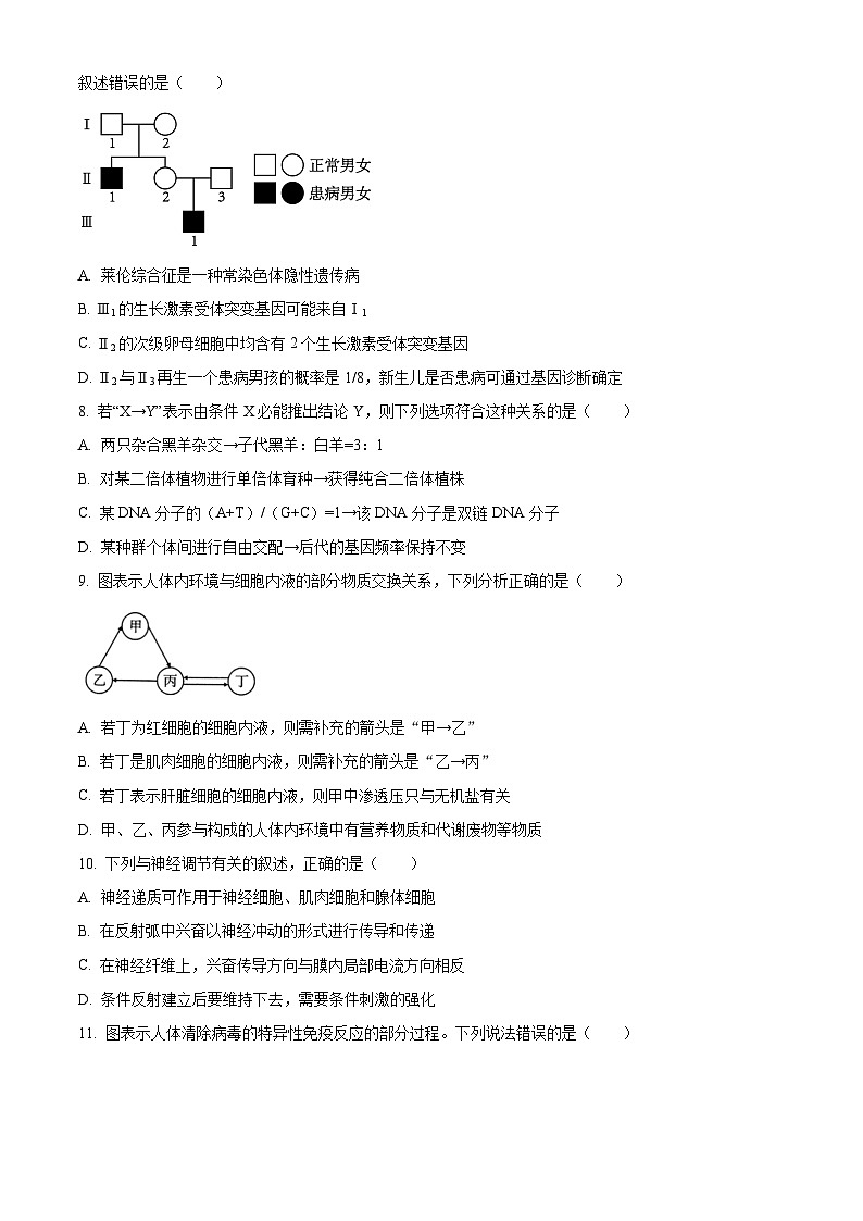 云南省昆明市五华区云南师范大学附属中学2024-2025学年高三上学期8月月考生物试题（原卷版）第3页
