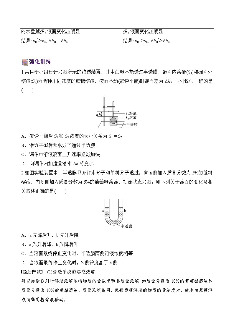 人教版（2019）高中生物必修一 4.1.1《水进出细胞的原理》导学案（原卷+解析卷）03