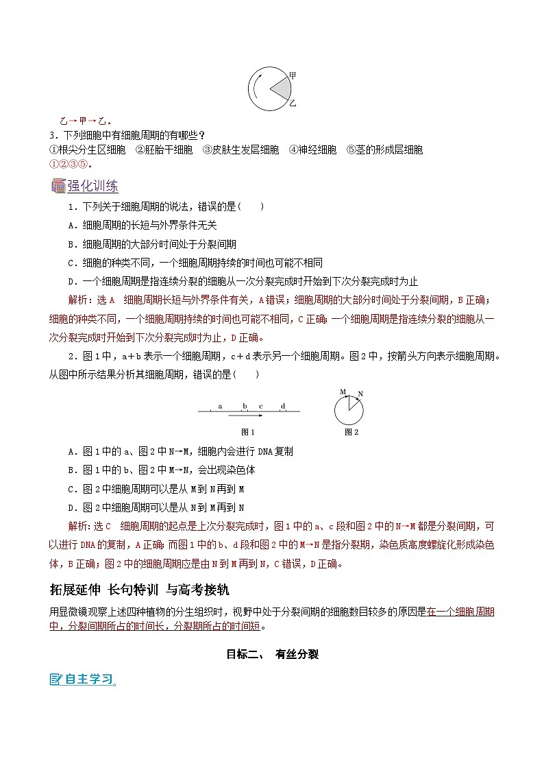 人教版（2019）高中生物必修一 6.1.1《细胞的增殖》导学案（原卷+解析卷）02