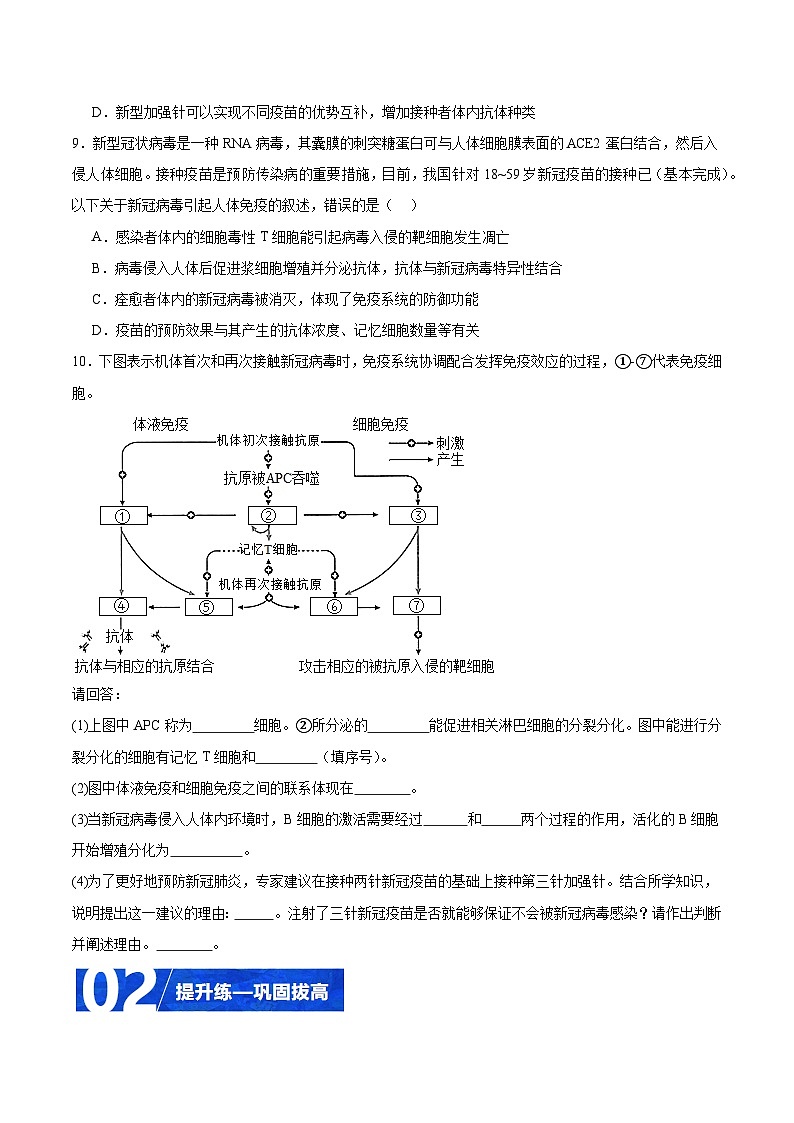 人教版高二生物选择性必修一 4.4 《免疫学的应用》分层练习（原卷+解析卷）03