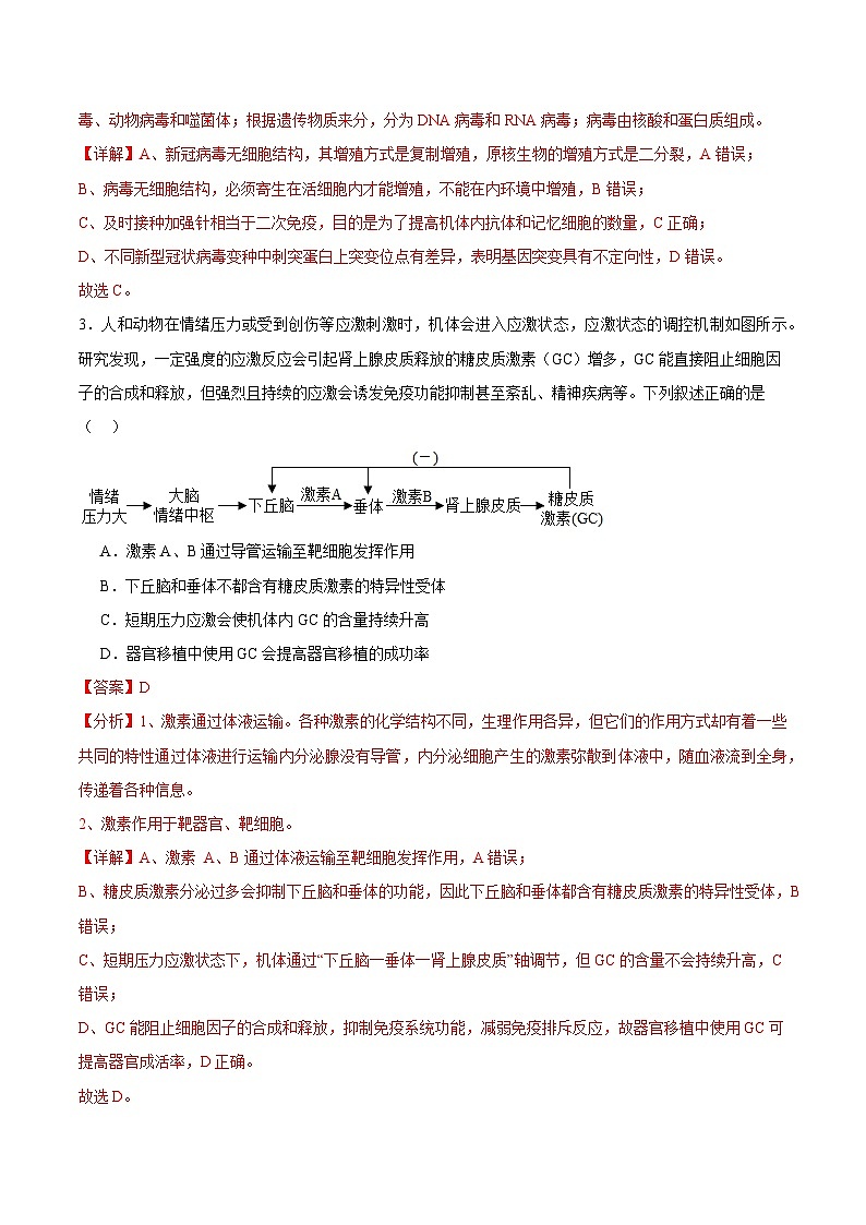 人教版高二生物选择性必修一 4.4 《免疫学的应用》分层练习（原卷+解析卷）02