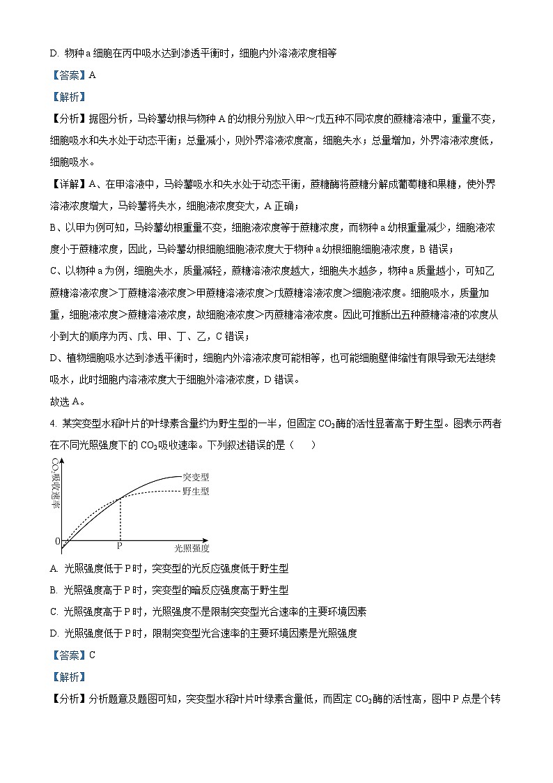 2024届八省八校高三第一次学业质量评价（T8联考）生物03