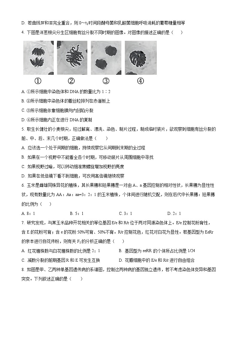 广东省揭阳市部分学校2023-2024学年高一下学期期中考试生物试卷（原卷版）02