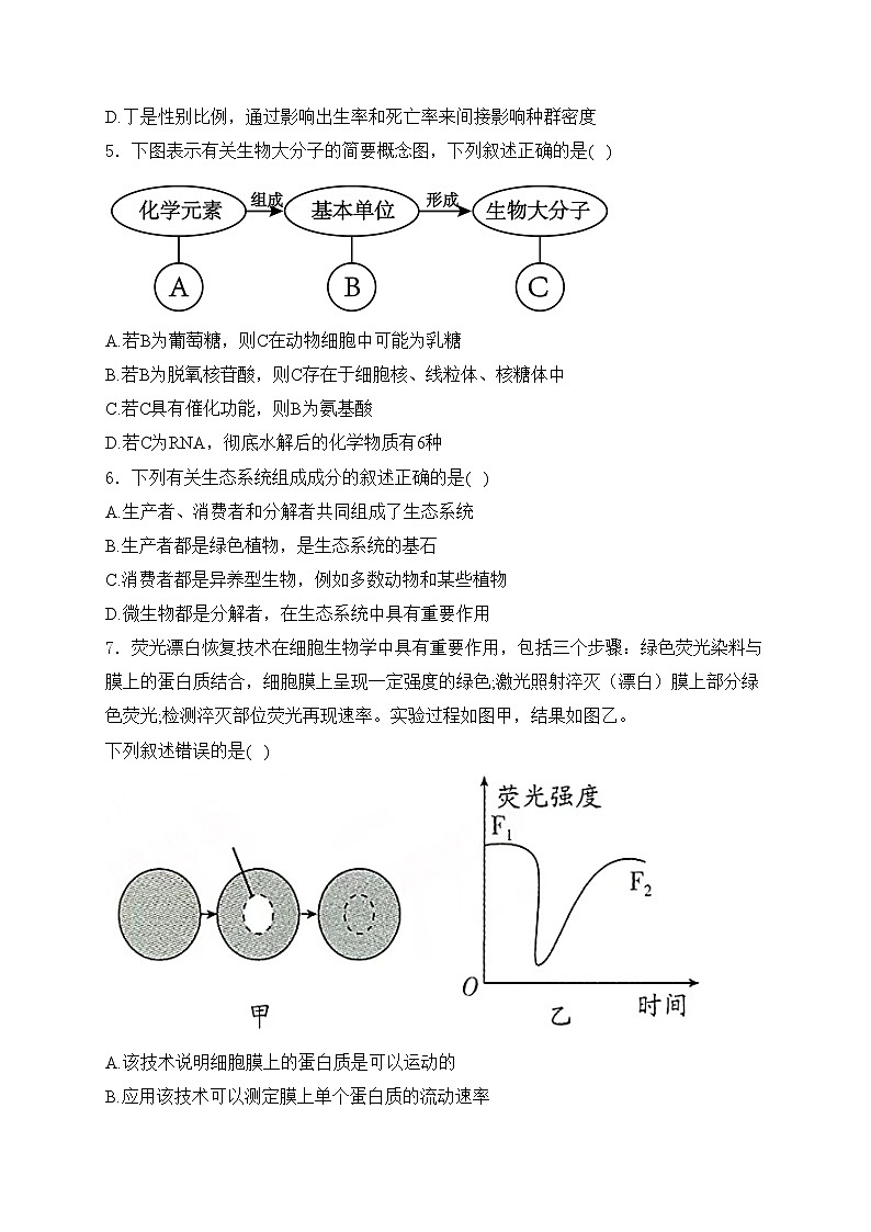 湖南省汨罗市第一中学2023-2024学年高二下学期7月期末考试生物试卷(含答案)02
