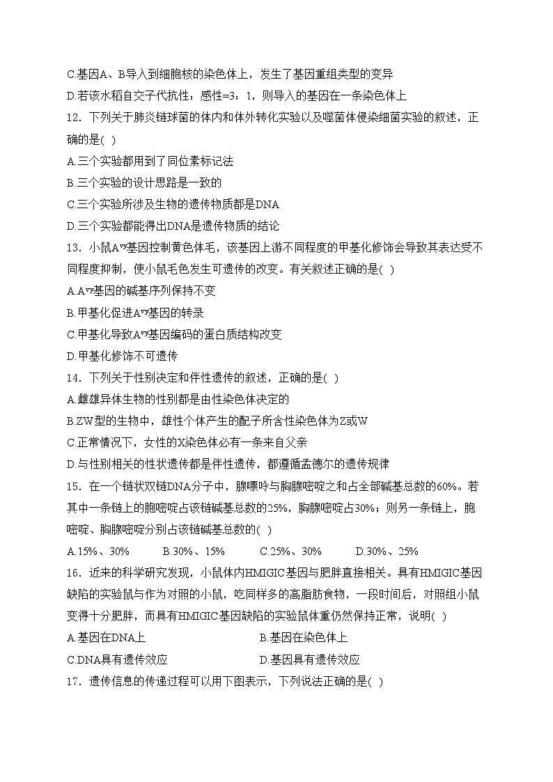 湖南省邵阳市隆回县2023-2024学年高一下学期期末质量检测生物试卷(含答案)03