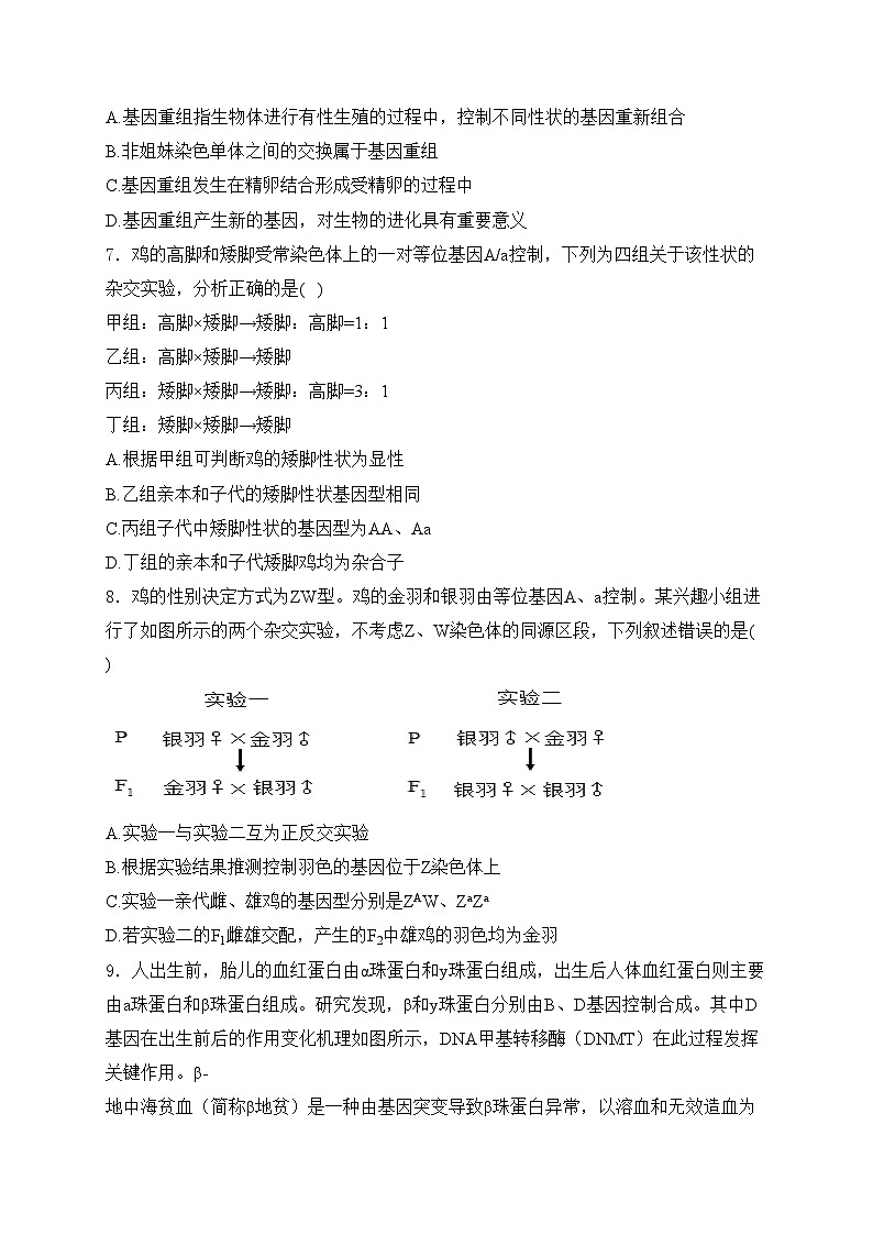 梅河口市第五中学2024-2025学年高二上学期开学考试生物试卷(含答案)02
