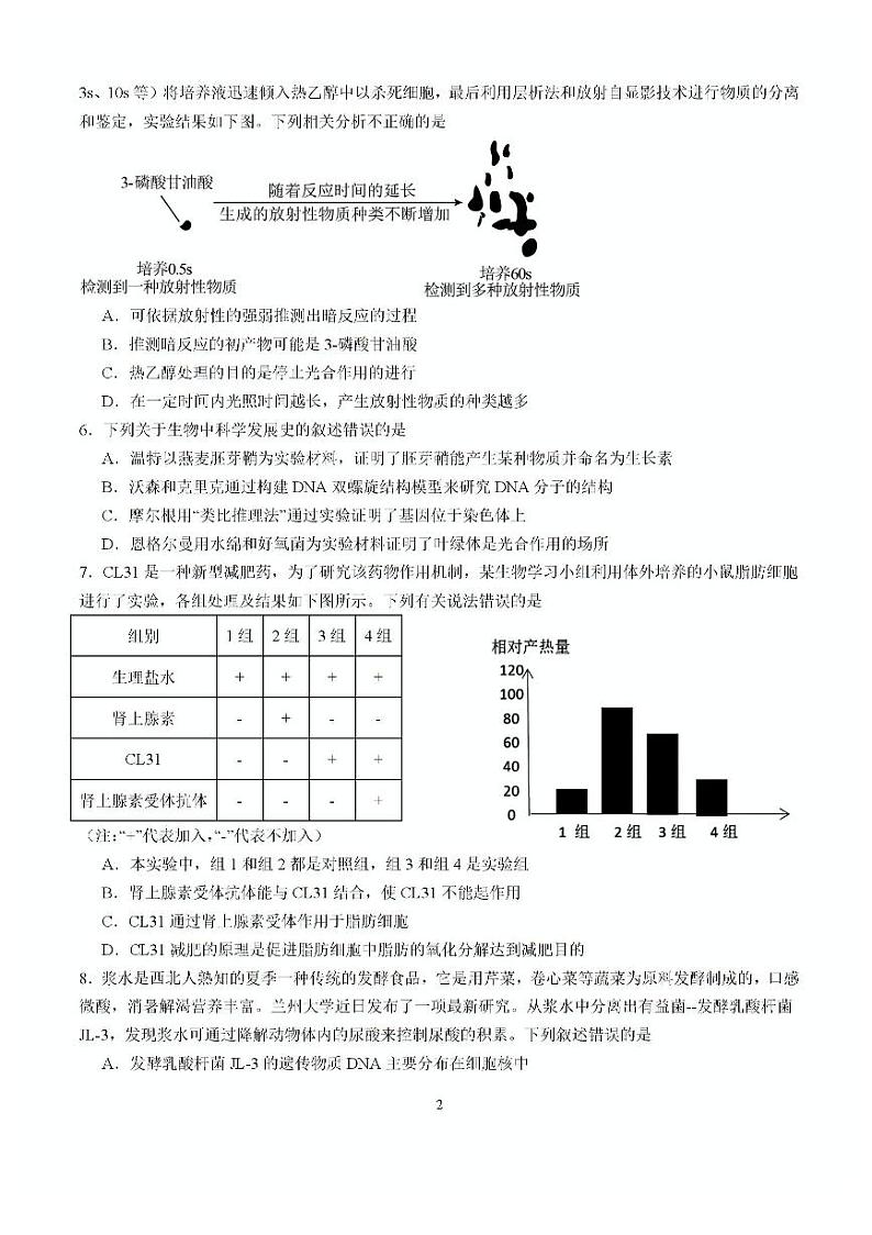 福建省龙岩市龙岩一中2025届高三上学期开学考试生物试题第2页