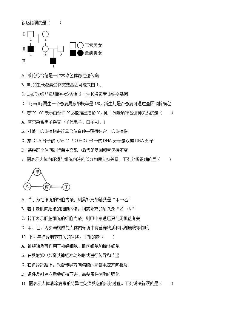 云南省昆明市五华区云南师范大学附属中学2024-2025学年高三上学期8月月考生物试题 (含解析)（原卷版）第3页
