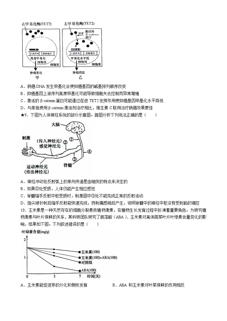 湖南省名校联考联合体2025届高三上学期第一次联考（暨入学检测）生物试题第3页
