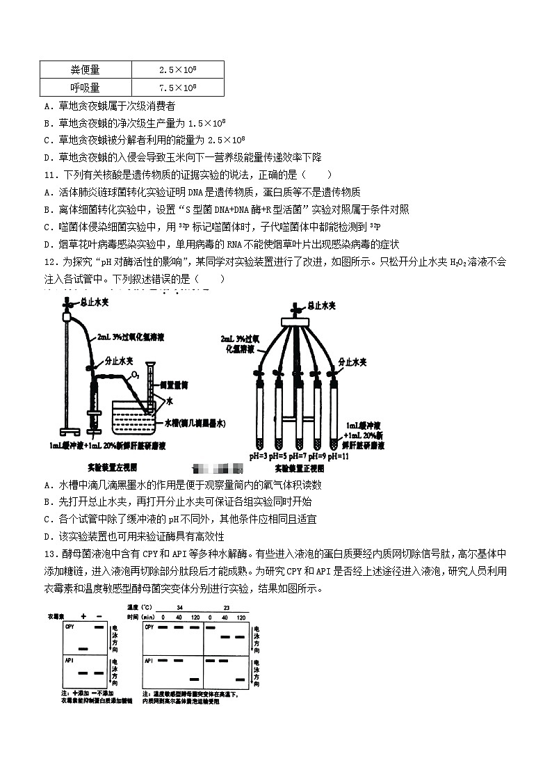 浙江省名校新高考研究联盟（Z20名校联盟）2025届高三上学期第一次联考生物试题（Word版附答案）03