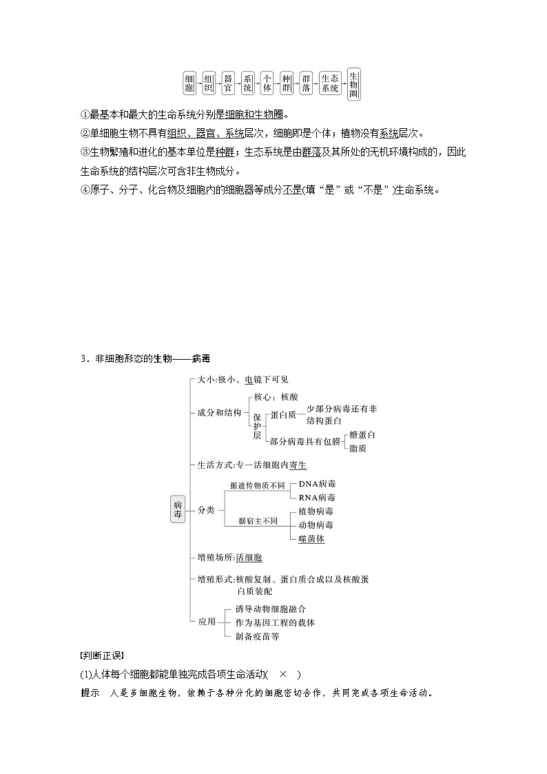 第一单元　第1课时　走近细胞-2025年高考生物大一轮复习（课件+讲义+练习）教师版第3页