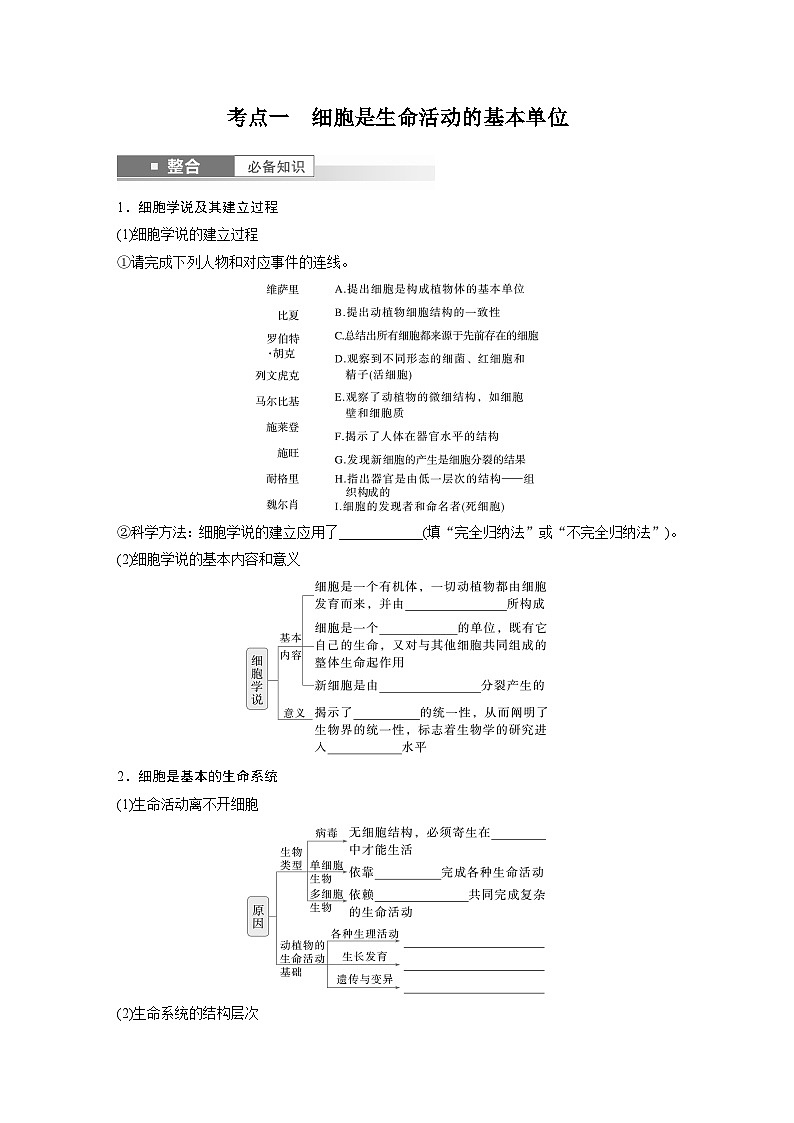 第一单元　第1课时　走近细胞-2025年高考生物大一轮复习（课件+讲义+练习）学生版第2页